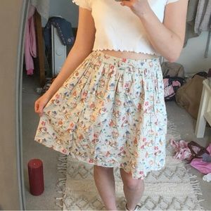 Cath Kidston Guinea Pig Hamster Party Cream Printed Skirt 50s Vintage Aesthetic